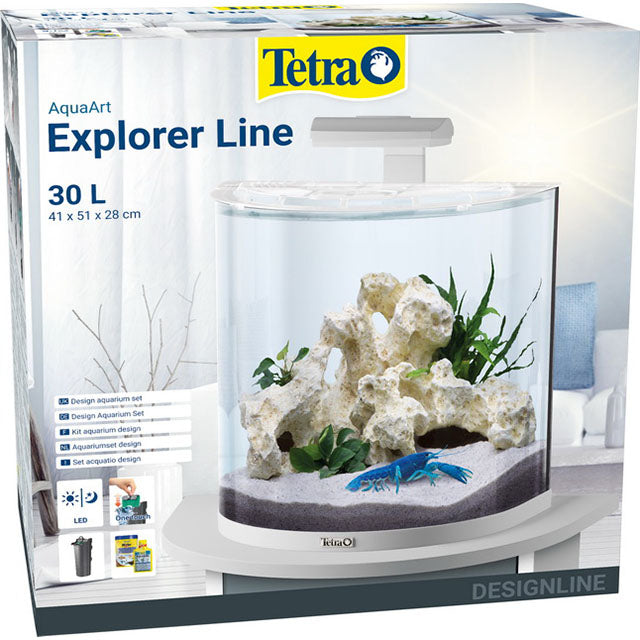 Acquario Tetra AquaArt Explorer Line con illuminazione LED day/night, filtro EasyCrystal e riscaldatore Tetra HT inclusi