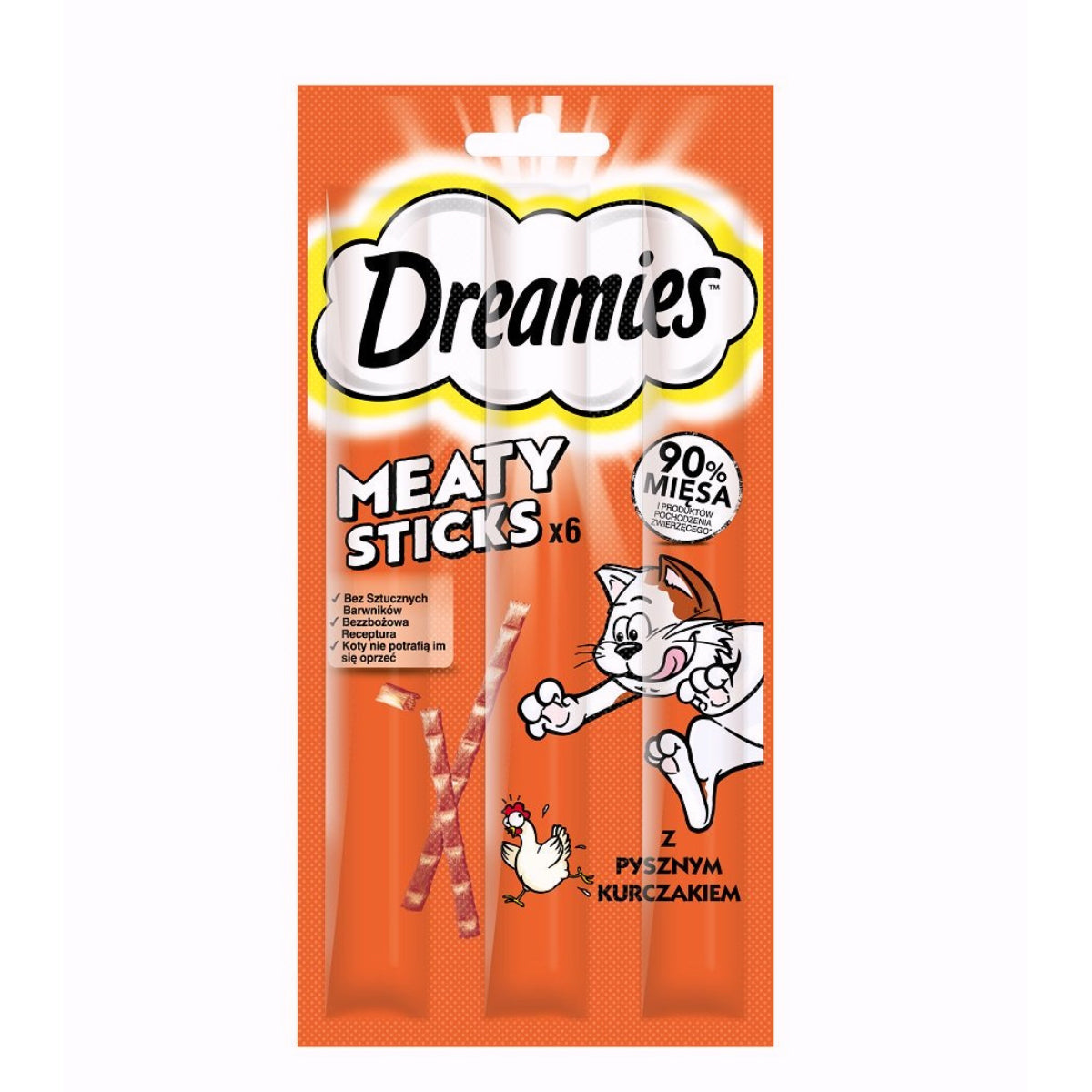 Snack sticks pollo CATISFACTIONS Meaty per gatti, 6 porzioni da 5 g, bastoncini morbidi