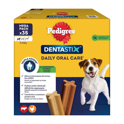 Snack dentale Dentastix Multipack Small per cani piccoli, 35 pezzi in forma a X