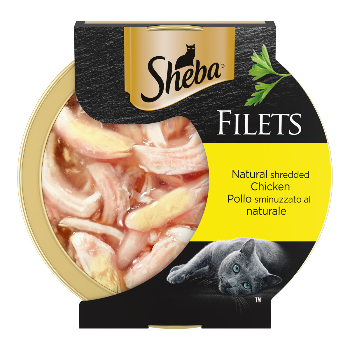 Sheba Filets Pollo in Salsa per Gatti, vaschetta 60g con filetti morbidi