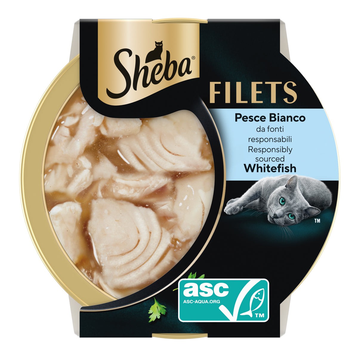 Sheba Filetti in Salsa per Gatti con Pesce Bianco e Pollo, vaschetta 60 g