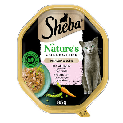 Vaschetta Sheba Nature's Collection Salmone Piselli 85g per gatti adulti