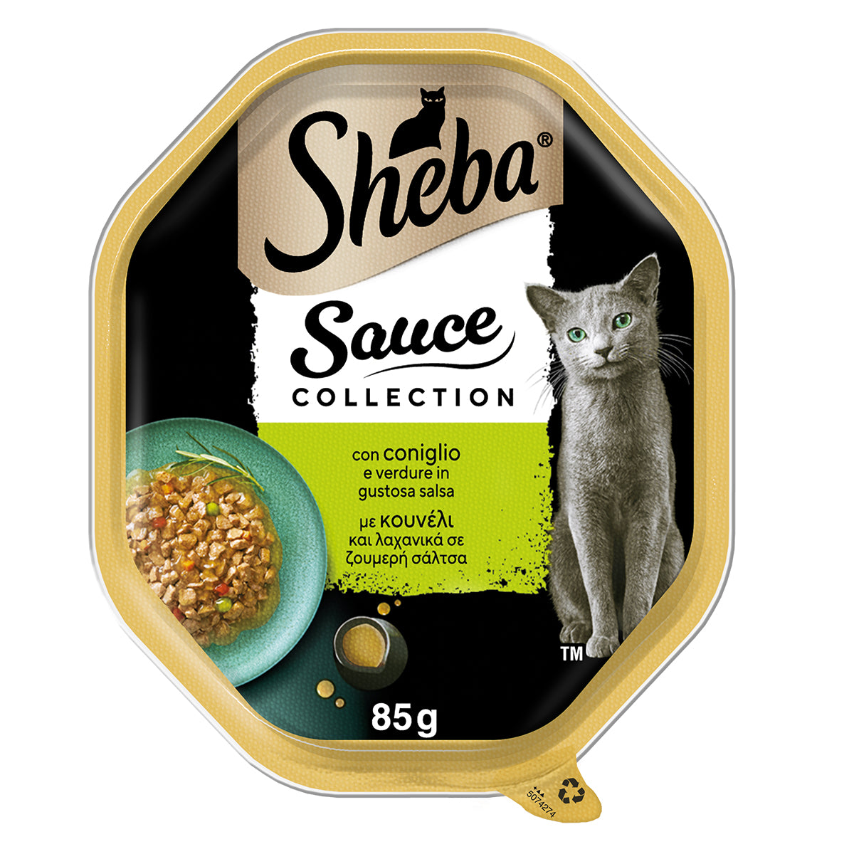 Sheba Sauce Collection salsa coniglio e verdure per gatti adulti, vaschetta 85 g