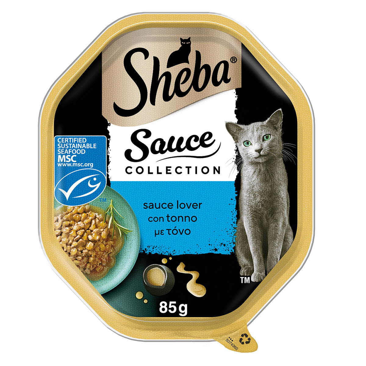 Sheba Sauce Collection Tonno 85 g vaschetta alimento umido per gatti adulti