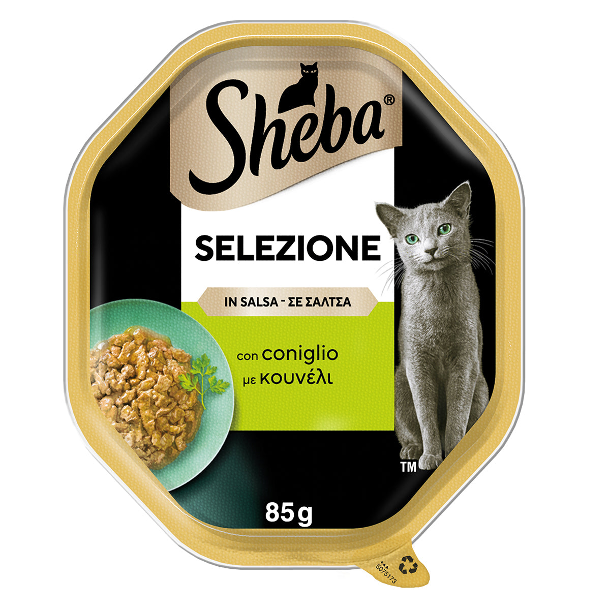 Sheba Selezione in Salsa con Coniglio per gatti adulti, vaschetta da 85 g con bocconcini in salsa