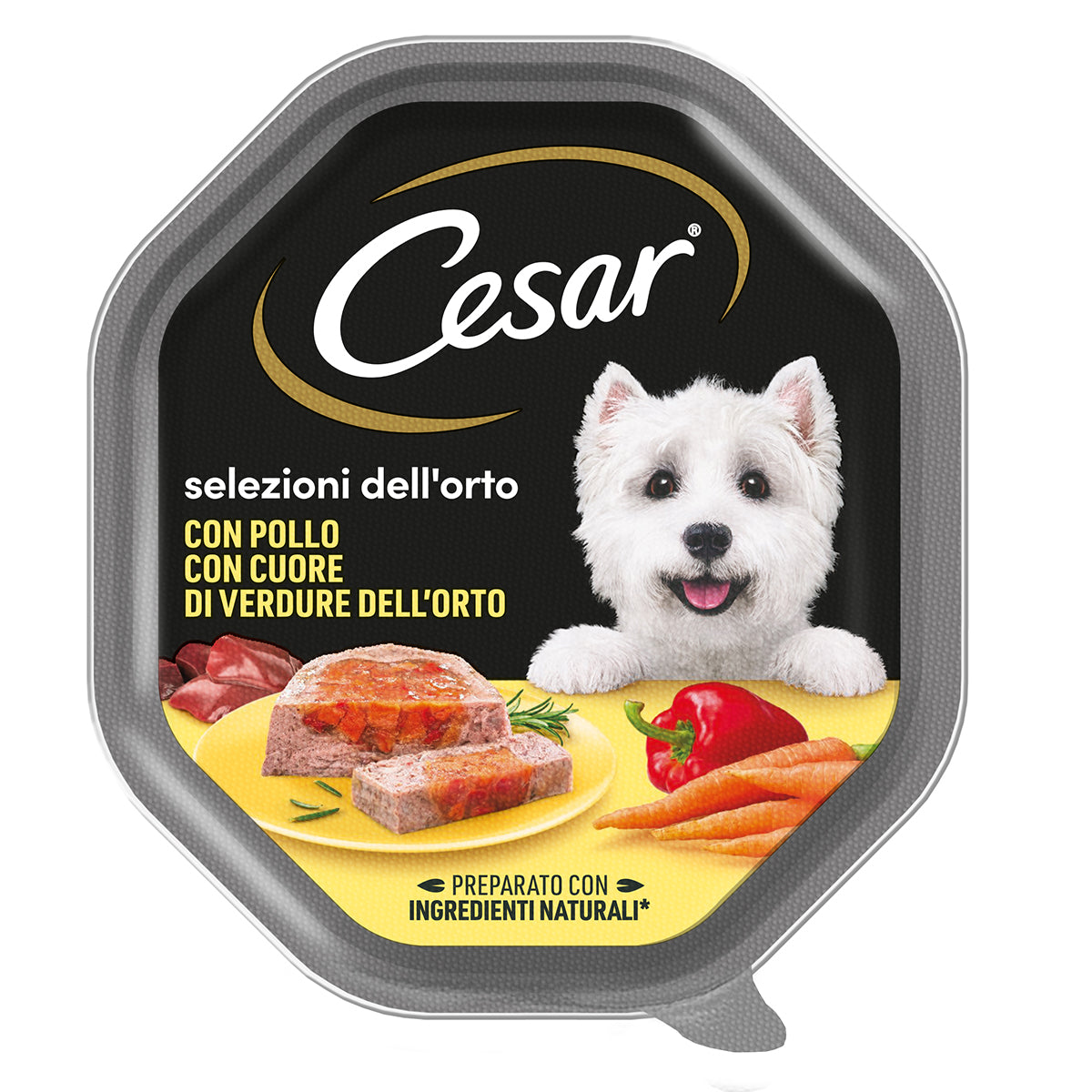 Paté per cani con pollo e cuore di verdure, vaschetta da 150 g