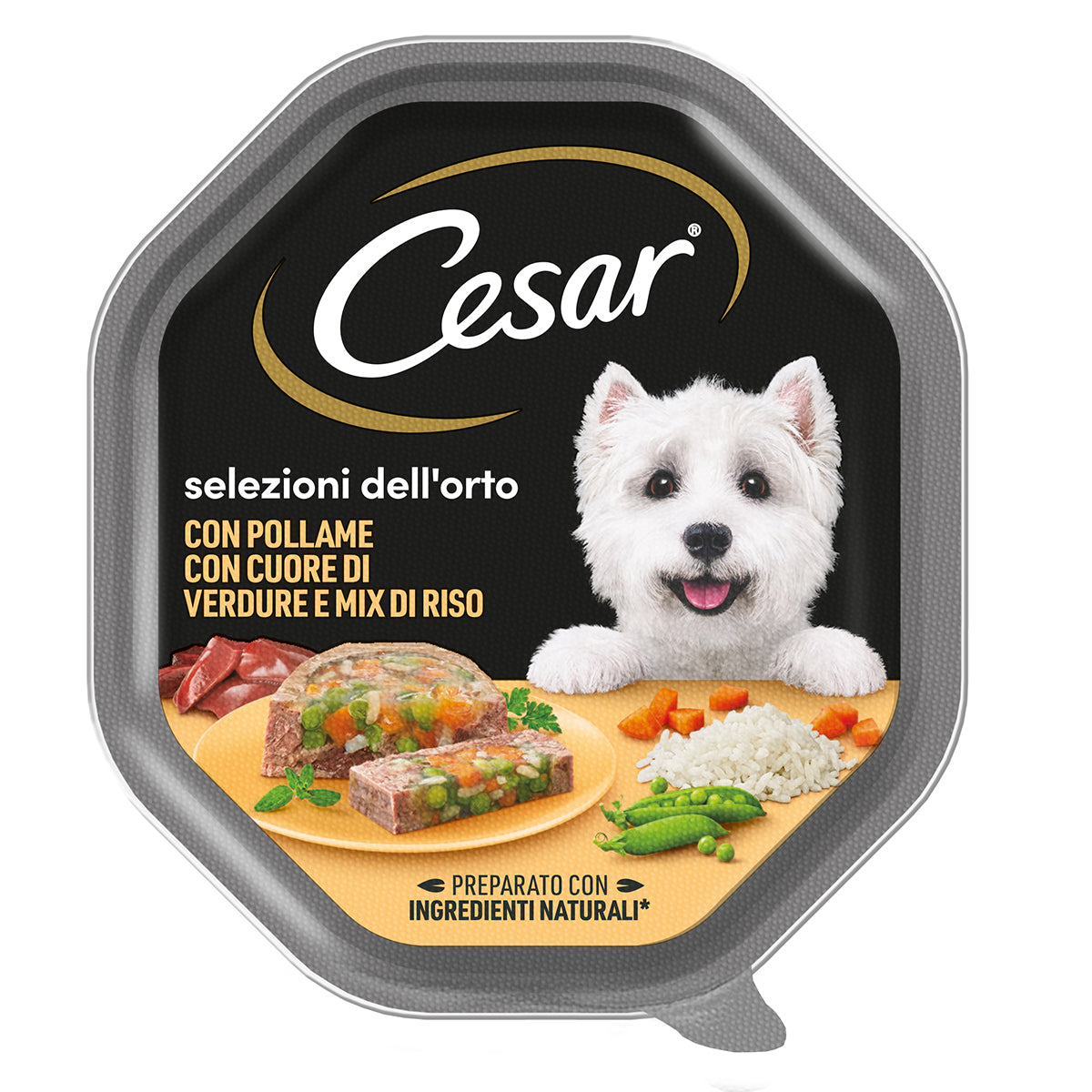 Paté Cesar Cuore di Verdure con Pollame per cani adulti, 150 g
