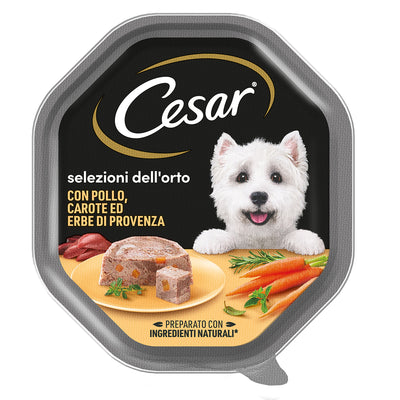 Cesar Selezioni dell'Orto Pollo e Carote alimento umido per cani 150 g vaschetta