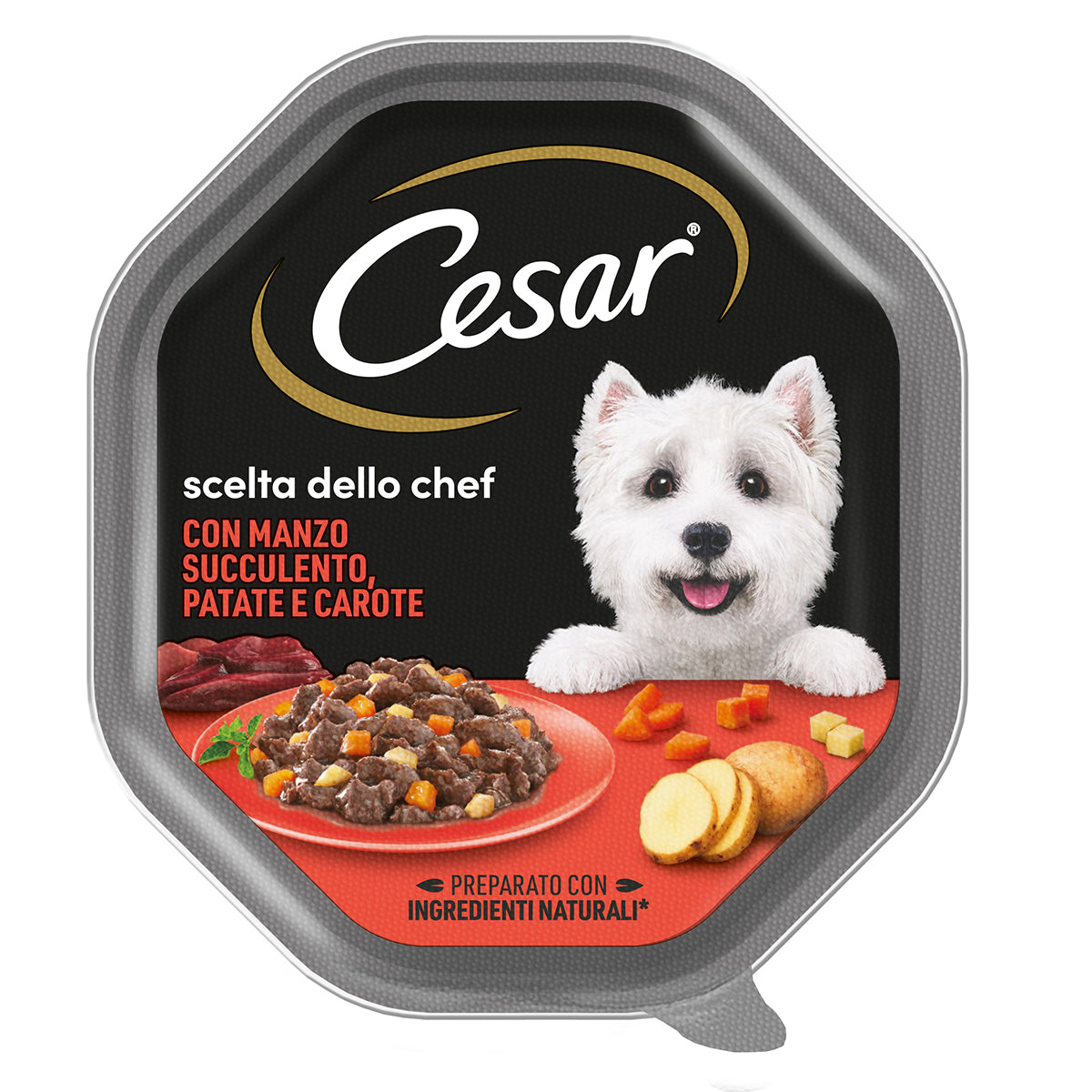 Alimento umido Cesar Scelta dello Chef Delizie di Stagione Manzo e Verdure Autunnali 150g per cani