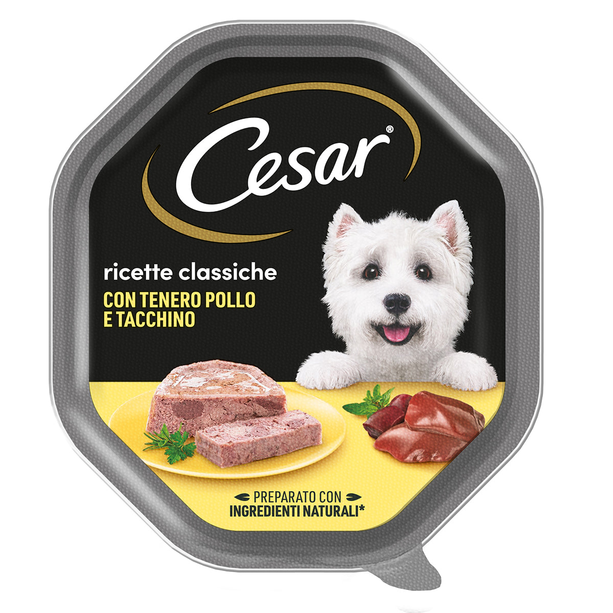 Paté CESAR Ricette Classiche per cani con pollo e tacchino, 150 g