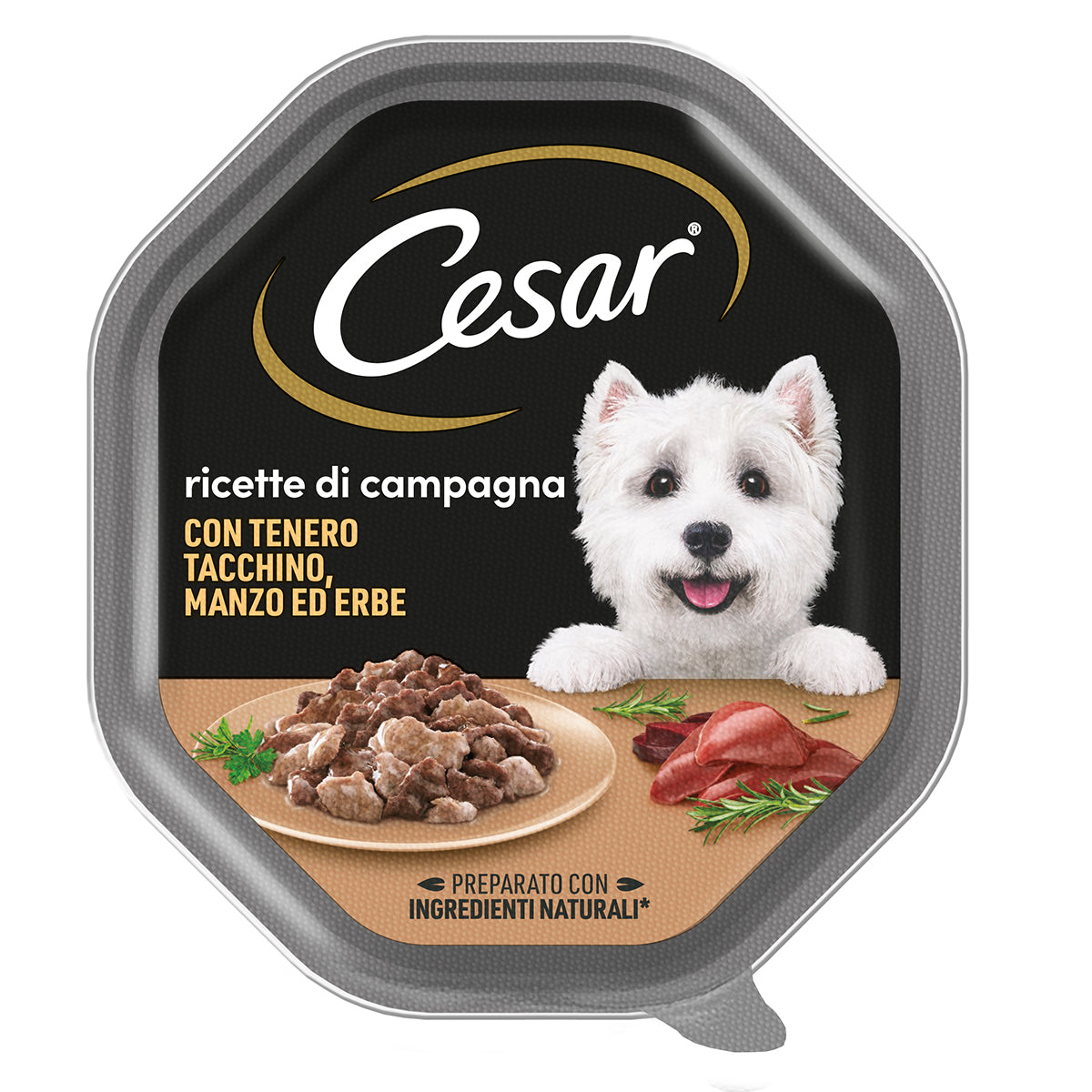 Cesar Ricette di Campagna alimento umido per cani manzo e tacchino 150 g
